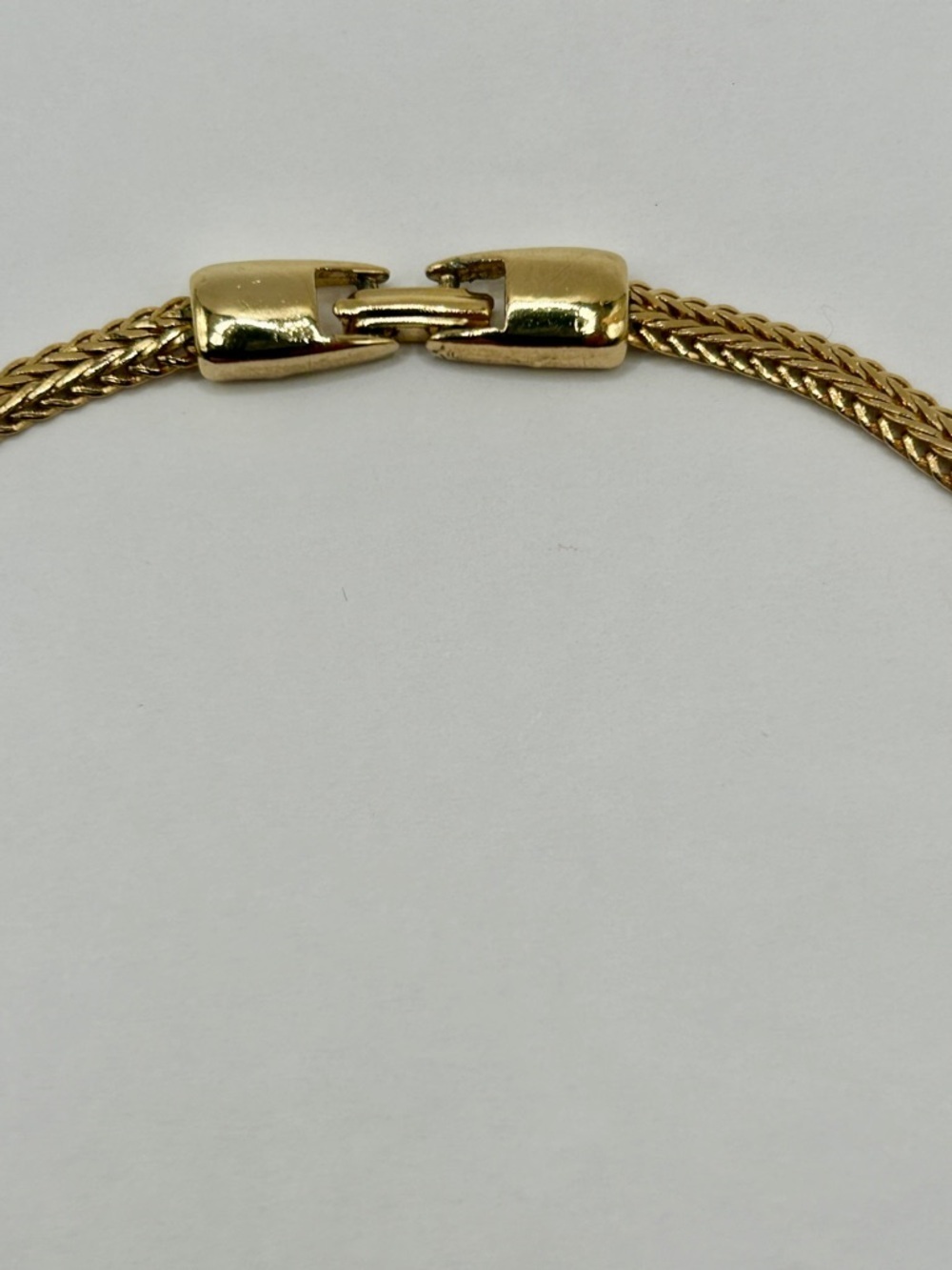 Vintage Gold Enamel Chain Necklace with Brown Tan Beige design - Picture 10 of 16